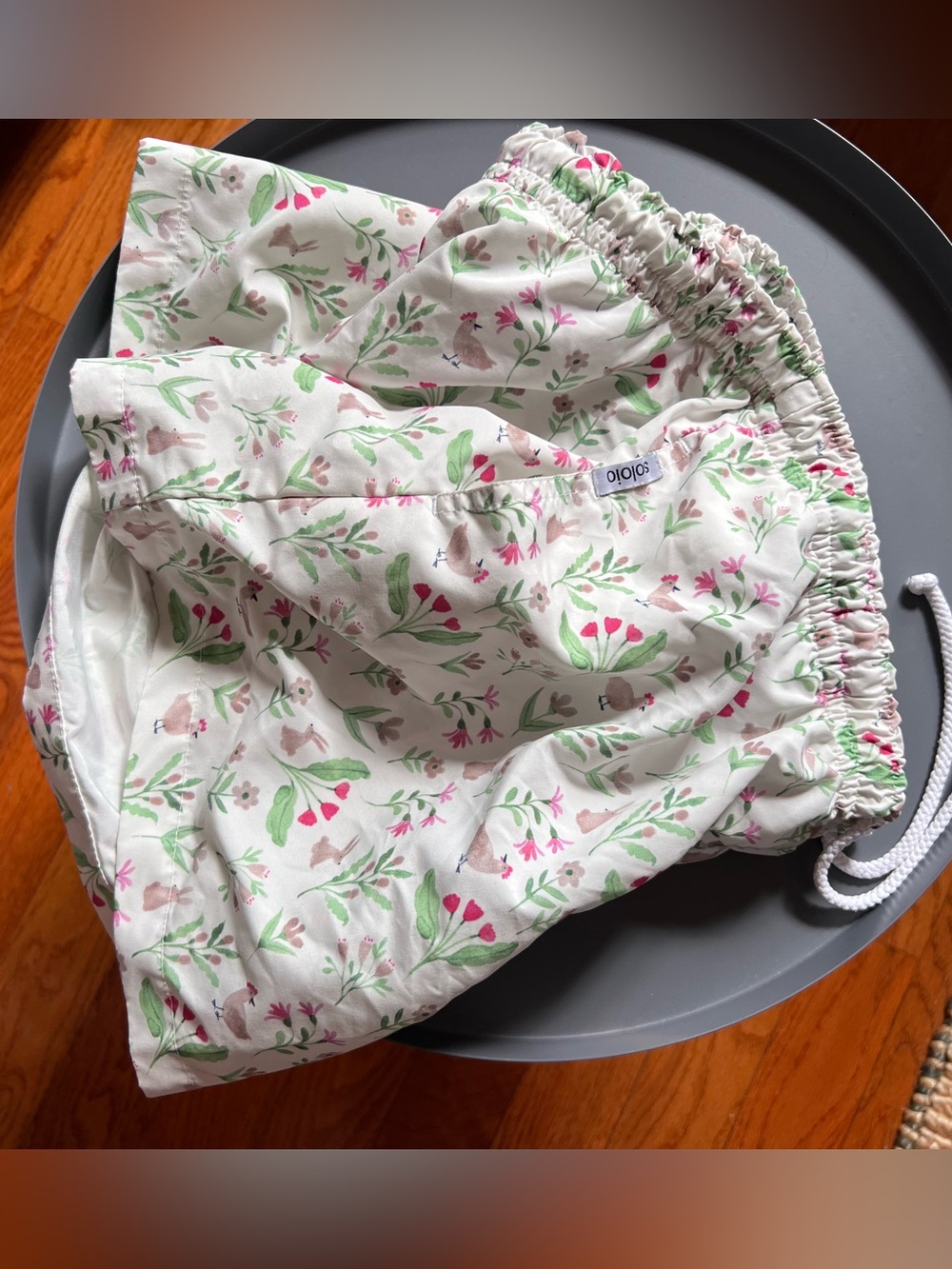 Girls' Floral Drawstring Athletic Shorts - Pink & Green